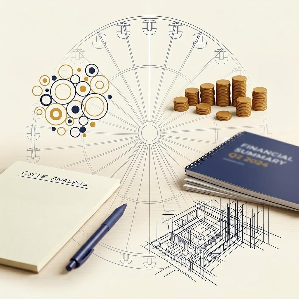 オリエンタルランド 株価と事業サイクルを示すエディトリアル写真